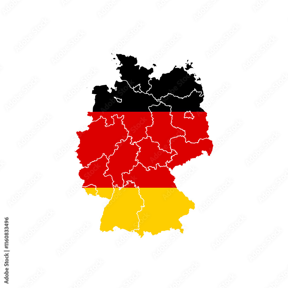 Obraz premium Germany map with German flag