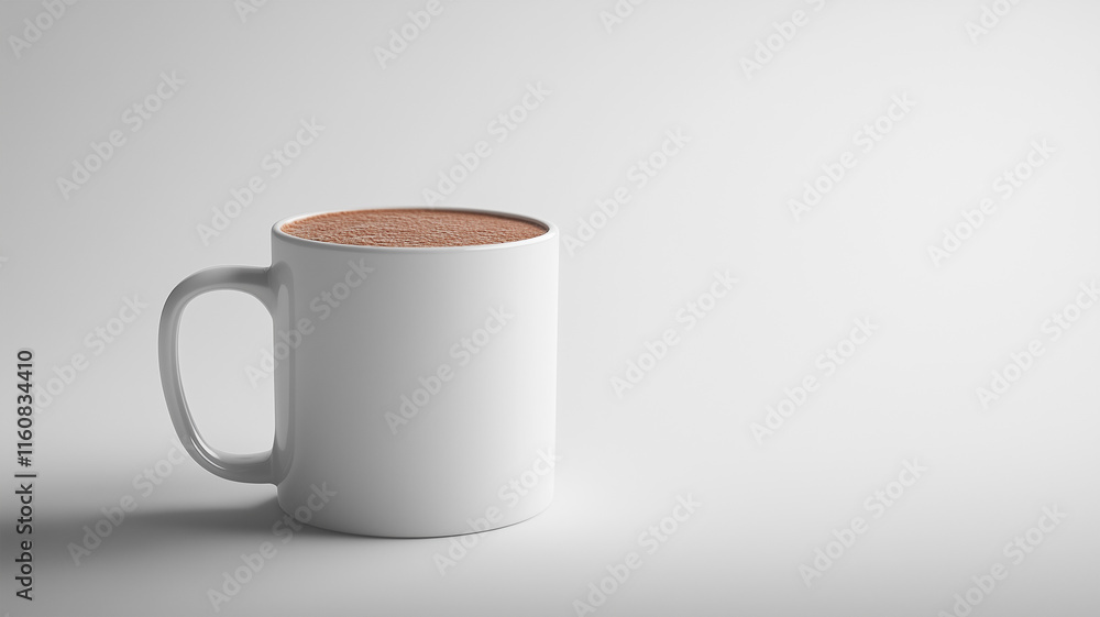 温かいチョコレートドリンクと白いマグカップ 温かいチョコレートドリンクと白いマグカップ