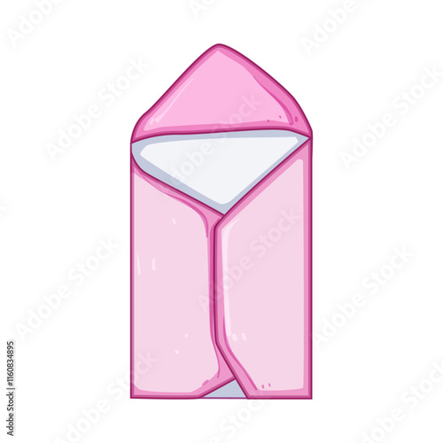 soft hooded baby towel cartoon. absorbent cotton, bath newborn, cozy warm soft hooded baby towel sign. isolated symbol vector illustration