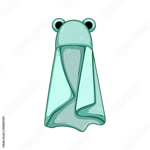 gift hooded baby towel cartoon. shower wrap, cute animal, unisex durable gift hooded baby towel sign. isolated symbol vector illustration