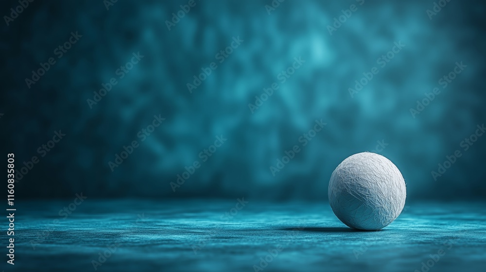 Soft Textured Sphere on Blue Background with Gentle Lighting Soft Textured Sphere on Blue Background with Gentle Lighting