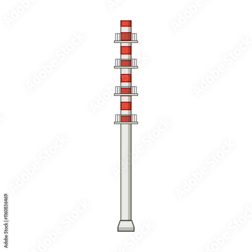 draft industrial chimney cartoon. height diameter, material steel, concrete brick draft industrial chimney sign. isolated symbol vector illustration