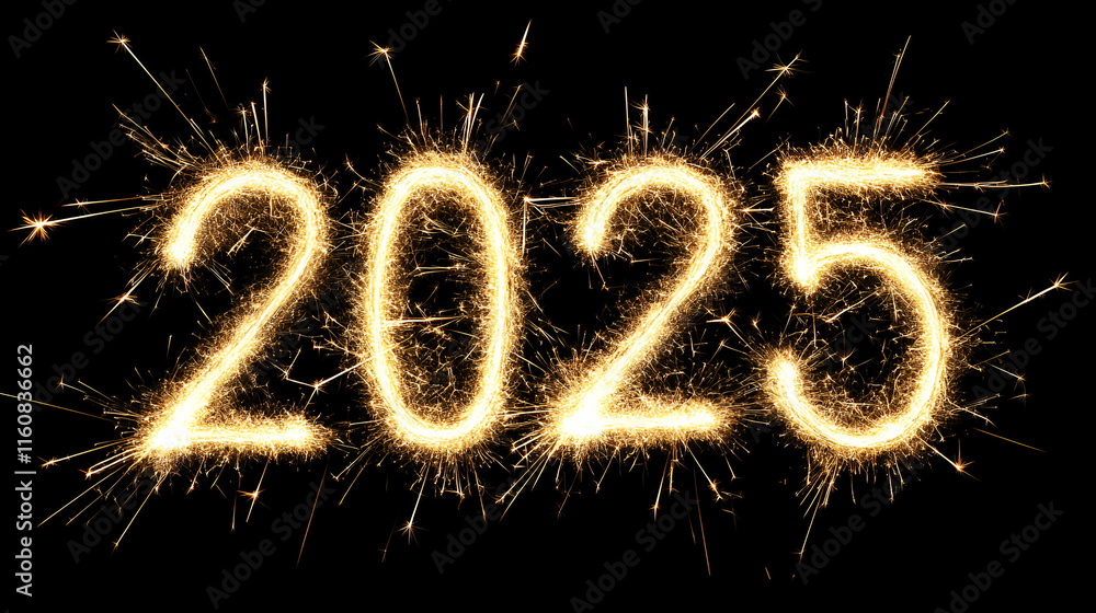Sparkling 2025 New Year's Eve Celebration, Fireworks illuminate the upcoming year with bright, joyful light. Sparkling 2025 New Year's Eve Celebration, Fireworks illuminate the upcoming year with bright, joyful light.