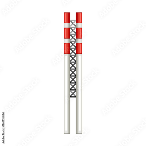 diameter industrial chimney cartoon. material steel, concrete brick, maintenance inspection diameter industrial chimney sign. isolated symbol vector illustration