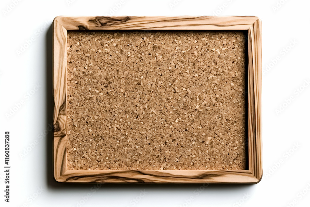 Fototapeta premium Wooden Framed Corkboard, Blank Notice Board for Notes and Reminders. A Rustic, Natural Message Center, Ideal for Organization.