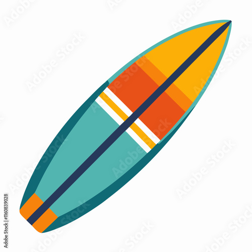 simple surfing Funboard vector with white background