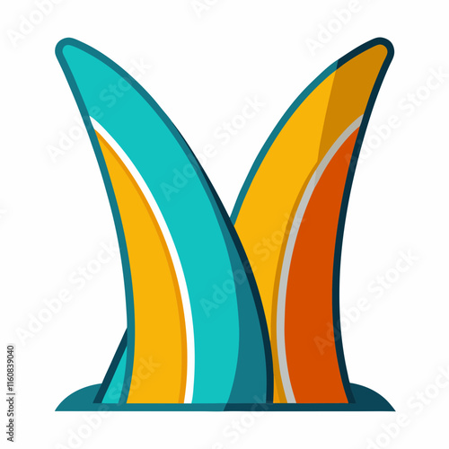 simple surfing Fins single vector with white background