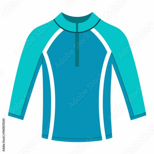 simple surfing Rash guards vector with white background