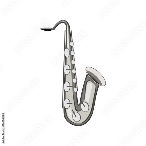 woodwind saxophone cartoon. keys mouthpiece, embouchure improvisation, solo ensemble woodwind saxophone sign. isolated symbol vector illustration