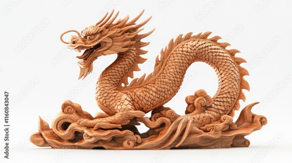 Fototapeta premium Wooden Dragon Sculpture