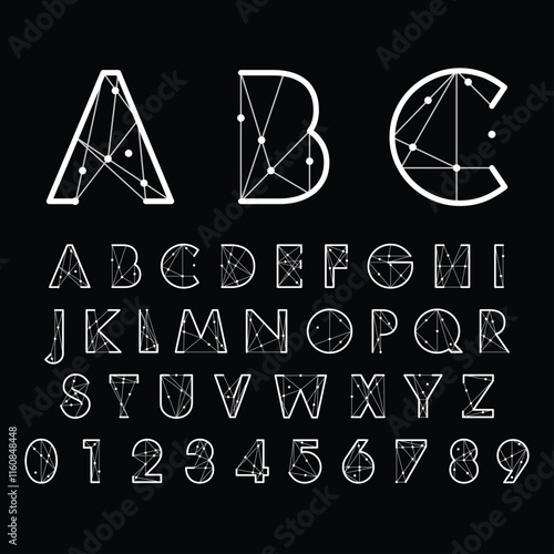 Architect alphabet, blueprint geometric letters, construction plan font for engineering logo, drafting project headline, building floor plan typography, CAD typo graphic. Vector typographic design
