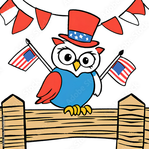 Patriotic Owls. 417 png. webpiya photo