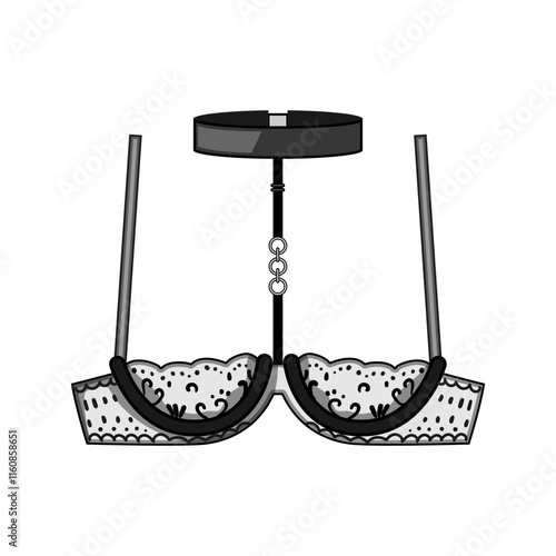 stylish bra sexy cartoon. chic glamorous, luxurious flattering, confidence bold stylish bra sexy sign. isolated symbol vector illustration
