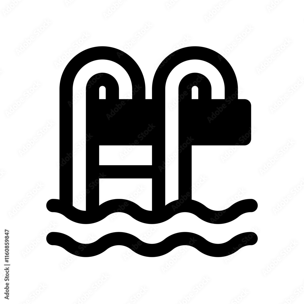 Swimming Pool Glyph Icon. Single icon, glyph vector icon Swimming Pool Glyph Icon. Single icon, glyph vector icon