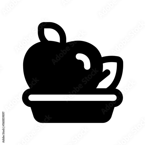 Vegetarian Glyph Icon. Single icon, glyph vector icon