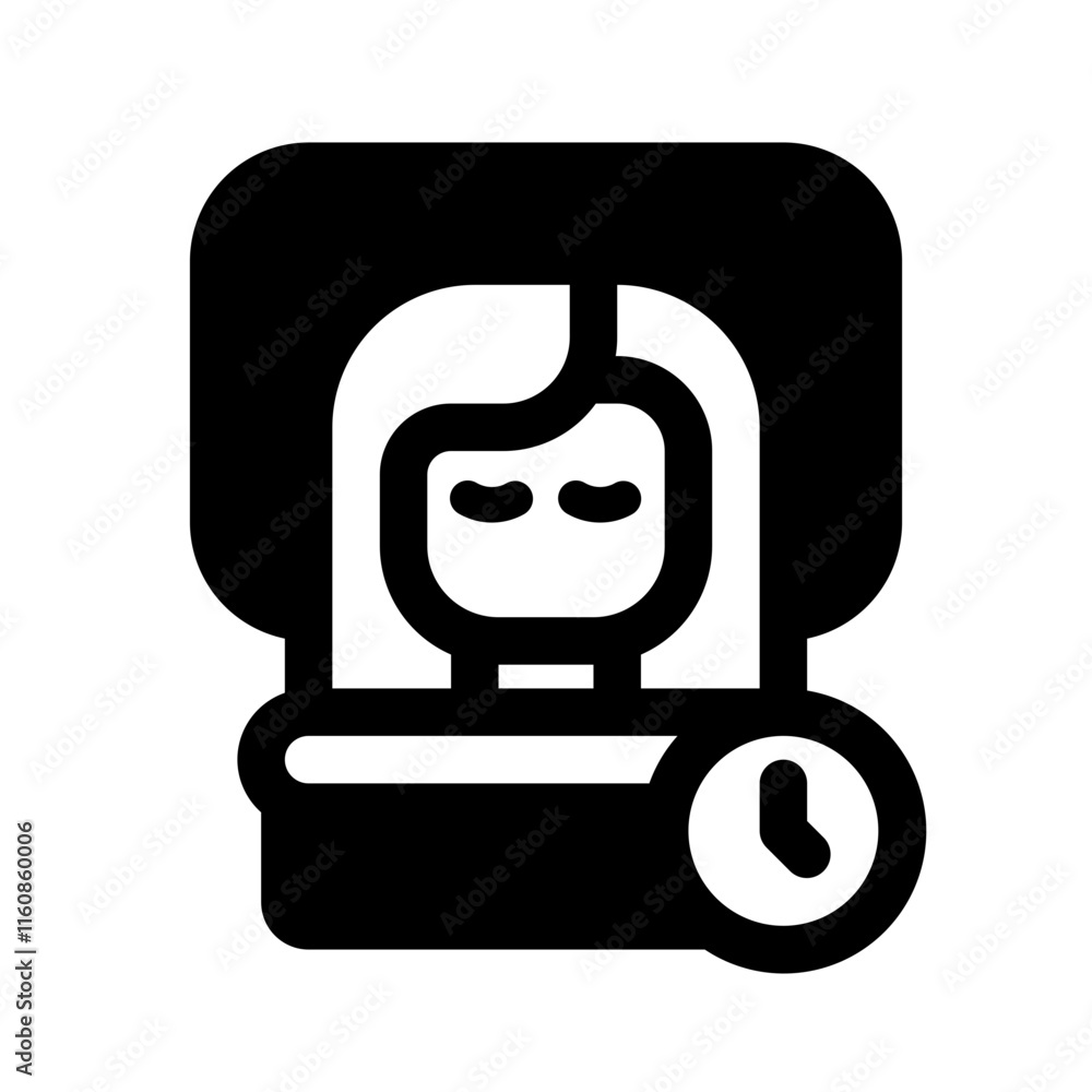 Enough Sleep Glyph Icon. Single icon, glyph vector icon Enough Sleep Glyph Icon. Single icon, glyph vector icon