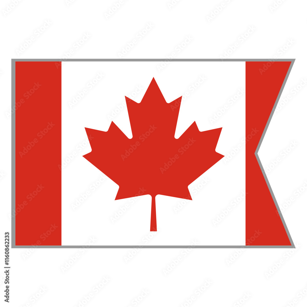 Canada flag vector design and illustration , National flag country with original color, Pennon flag
