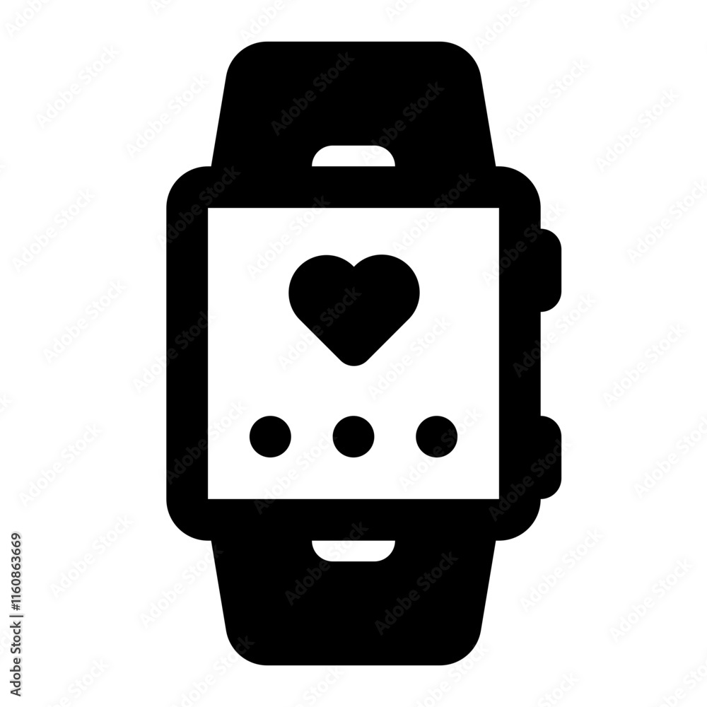 Smartwatch Simple Glyph Icon. Single icon, glyph vector icon Smartwatch Simple Glyph Icon. Single icon, glyph vector icon
