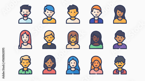 Identity Avatar Icon for Professional Branding and User Profile. Identity and Social Media Icons.