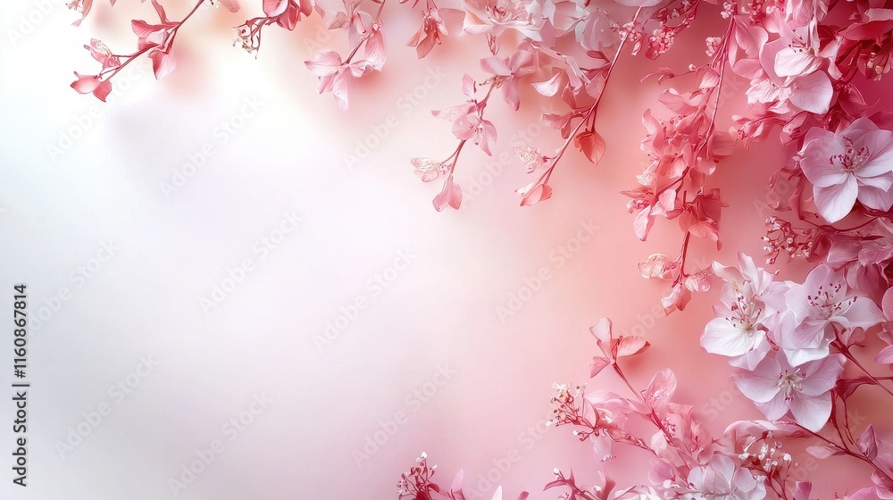 Elegant Floral Background with Delicate Pink and White Flowers Elegant Floral Background with Delicate Pink and White Flowers