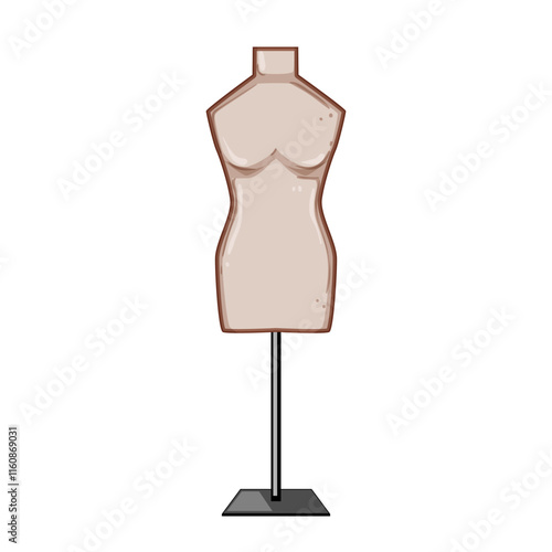 dressform mannequin tailor cartoon. couture bespoke, alteration stitching, needle thread dressform mannequin tailor sign. isolated symbol vector illustration