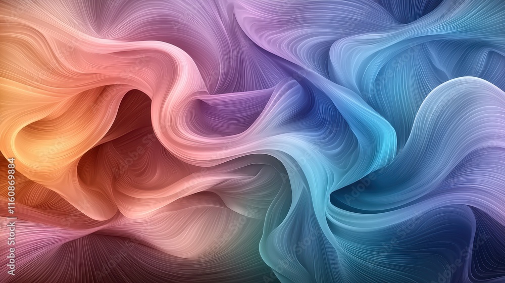 Smooth Flowing Abstract Background with Color Gradients and Curves Smooth Flowing Abstract Background with Color Gradients and Curves
