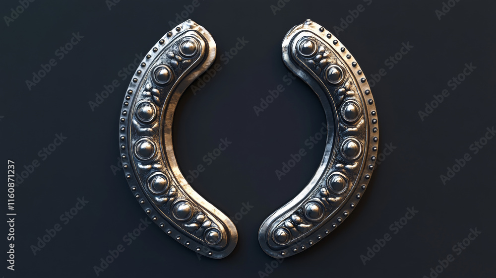Set of horseshoes elements - also as emblem or logo template Set of horseshoes elements - also as emblem or logo template