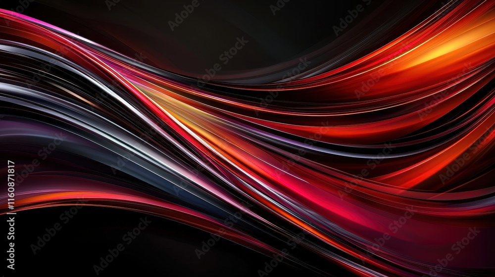 Bold Abstract Background with Gradient Waves in Red and Black Tones Bold Abstract Background with Gradient Waves in Red and Black Tones