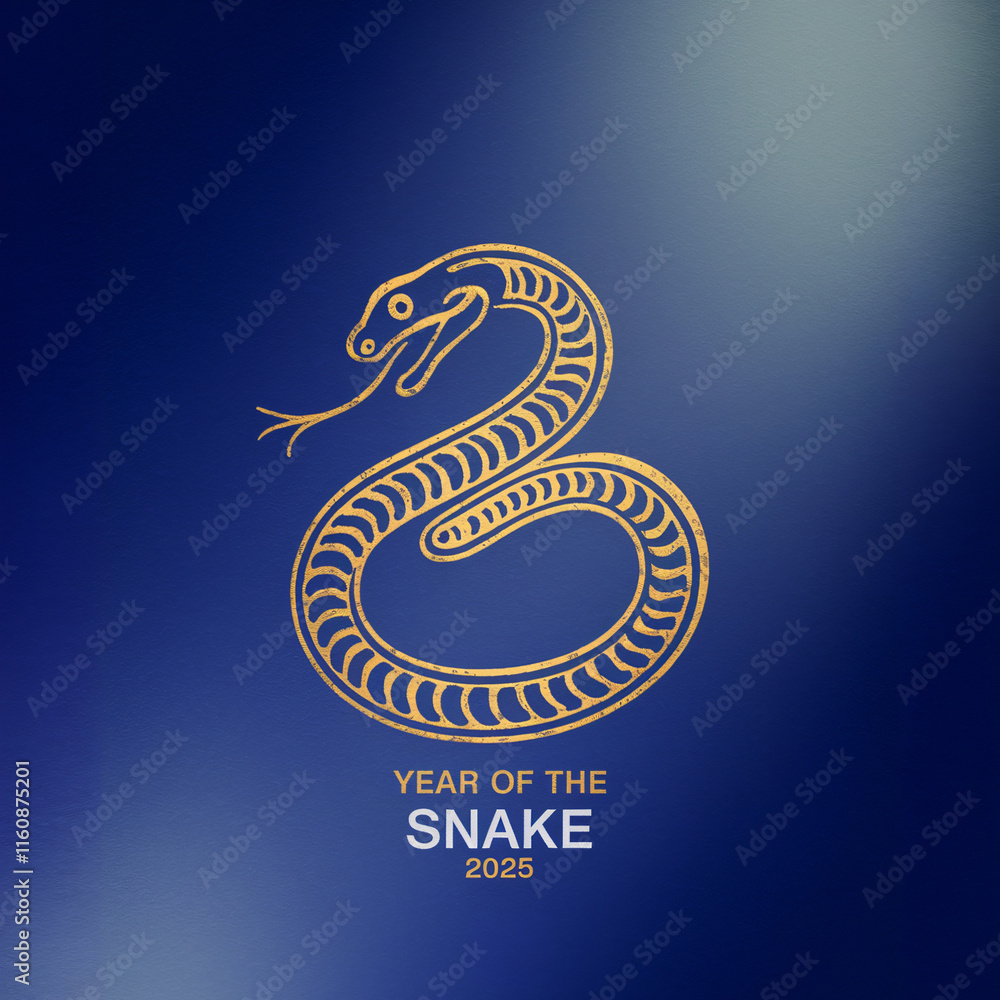 Obraz premium 2025 Year Of The Snake - Lunar New Year. Blank template. Design illustration. Space for copy. Conceptual. Flowing. Abstract background. Elegant. Corporate. Marketing. Poster
