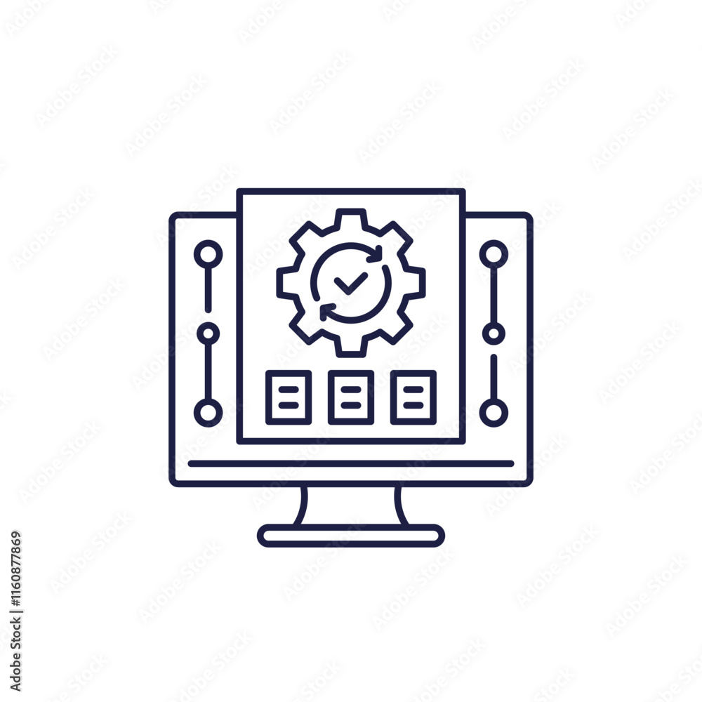 DMS line icon, Document management system or software DMS line icon, Document management system or software