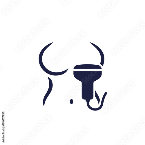 breast ultrasound icon on white