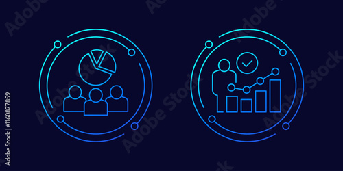 Customer demographics icons in linear design