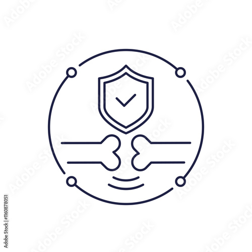 joint protection icon in line design