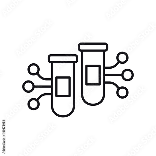 lab samples, test tubes icon, line vector
