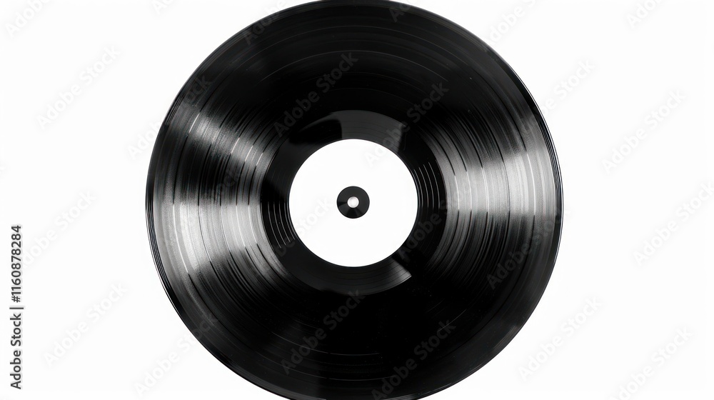 Obraz premium Close-up of a black vinyl record.