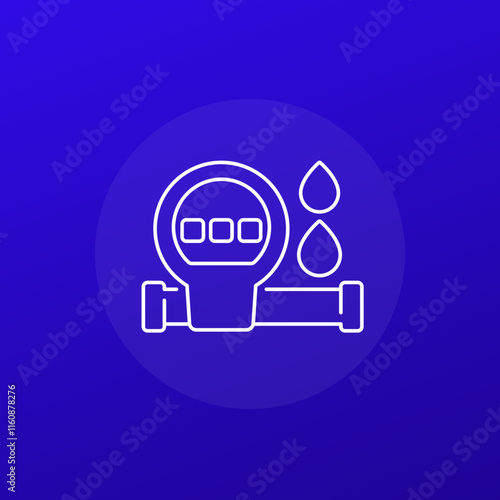 water meter icon in line design