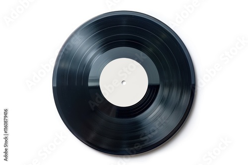 Blank vinyl record isolated on white background.