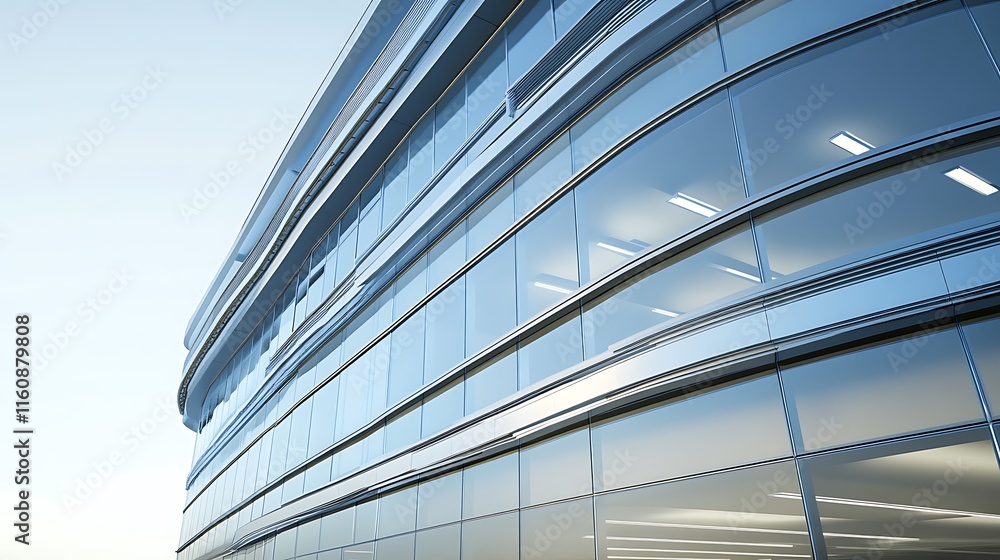 Obraz premium High Resolution Exterior of a Modern Office Building with Glass Window