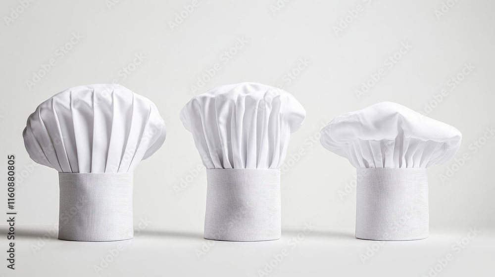 Chef toques and hats set isolated on white for restaurant, cafe and menu design Chef toques and hats set isolated on white for restaurant, cafe and menu design