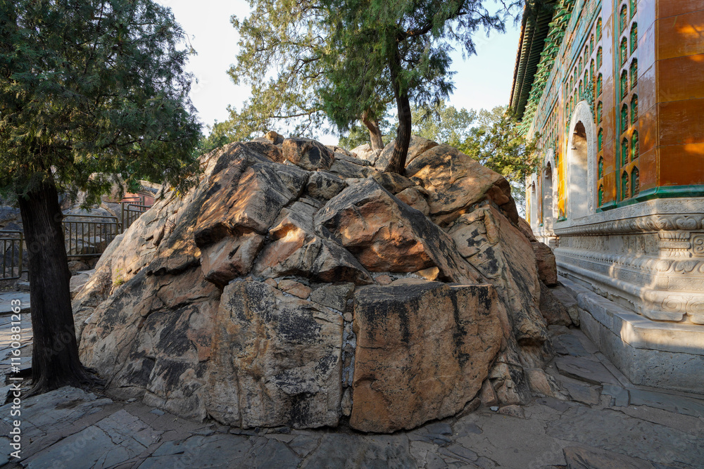 Rocks on the west side of the Wisdom-Sea Temple in the summer palace, Beijing