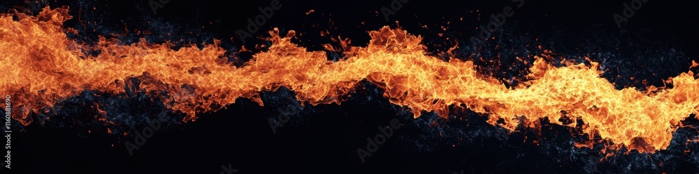 Vibrant Flames Dancing Against a Dark Background in a Dramatic Display Vibrant Flames Dancing Against a Dark Background in a Dramatic Display