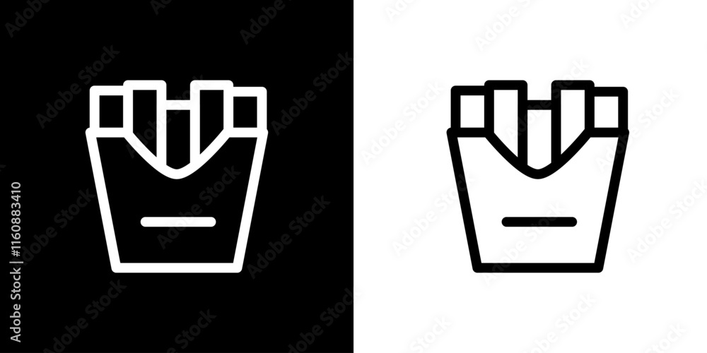 Potato sticks icon. Potato sticks. Fried food. Dry snack. Dry snacks. Black image. Silhouette Potato sticks icon. Potato sticks. Fried food. Dry snack. Dry snacks. Black image. Silhouette