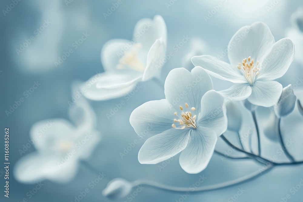 Spring Flowers Greeting Card Concept on Light Blue Background - Detailed Photograph for Mother's Day, Valentine's, or Wedding Spring Flowers Greeting Card Concept on Light Blue Background - Detailed Photograph for Mother's Day, Valentine's, or Wedding