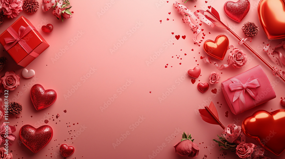 red Heart shapes for valentines day background red Heart shapes for valentines day background