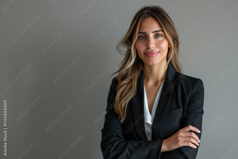 Isolated portrait of smiling business woman with crossed arms. Isolated portrait of smiling business woman with crossed arms.