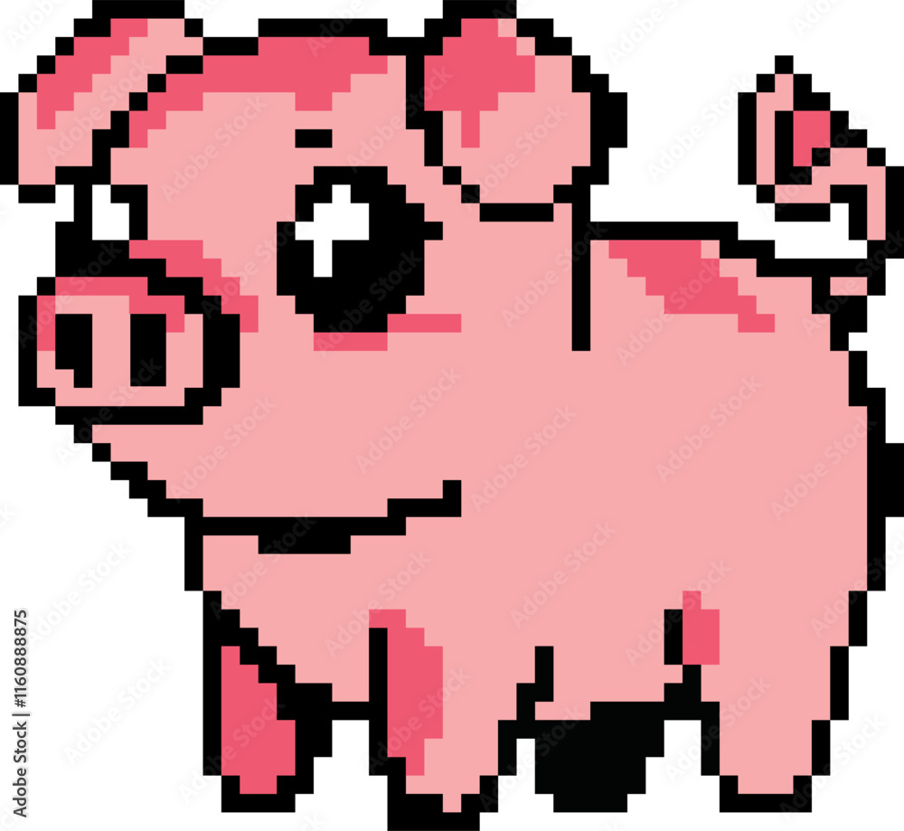 Pixel art illustration Pig. Pixelated Pig. Farm barn pig animal icon pixelated for the pixel art game and icon for website and video game. old school retro. Pixel art illustration Pig. Pixelated Pig. Farm barn pig animal icon pixelated for the pixel art game and icon for website and video game. old school retro.