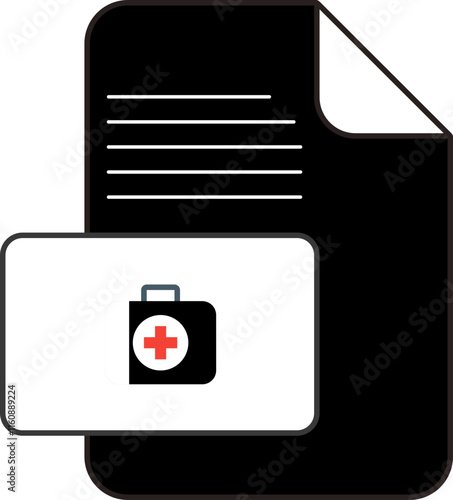 Doctor Bag icon with filled file
 photo