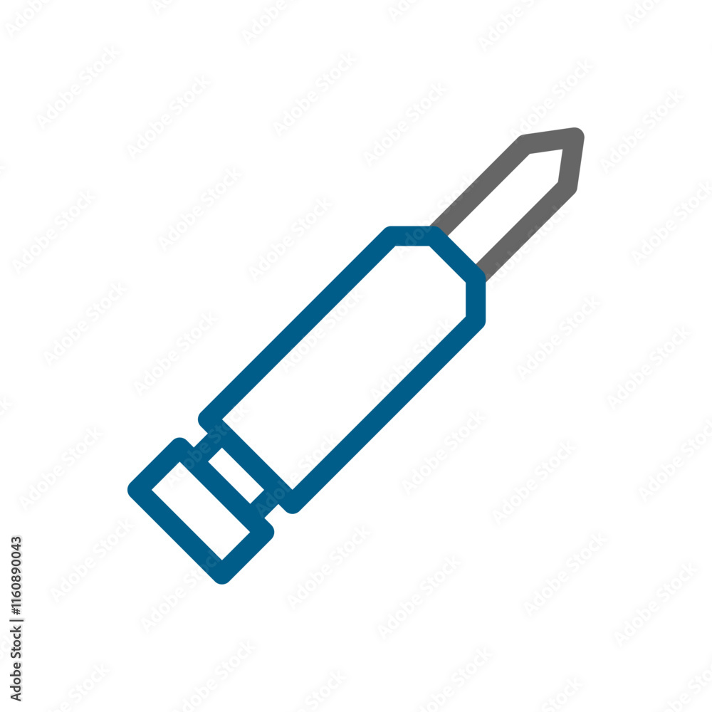 Fototapeta premium Screwdriver bit icon. Concept of repair, maintenance, and construction.