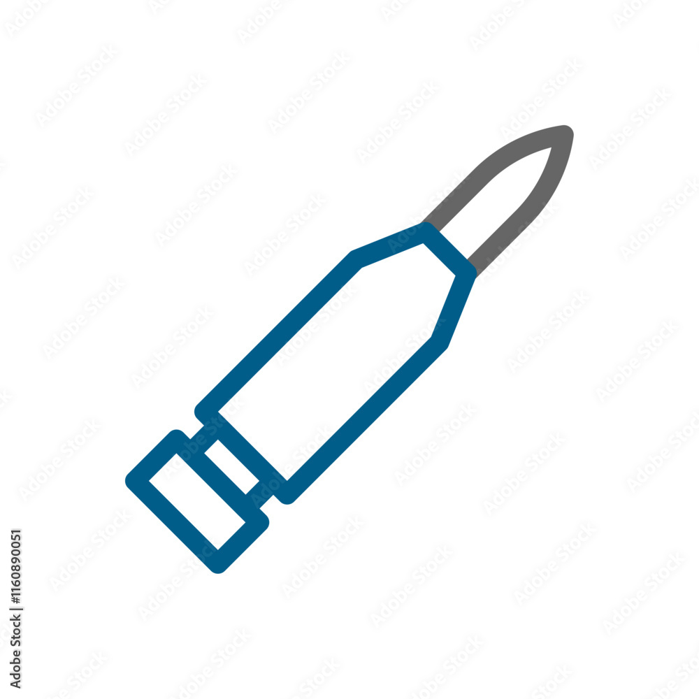 Bullet icon vector illustration. Concept of military, weapon, and war. Bullet icon vector illustration. Concept of military, weapon, and war.
