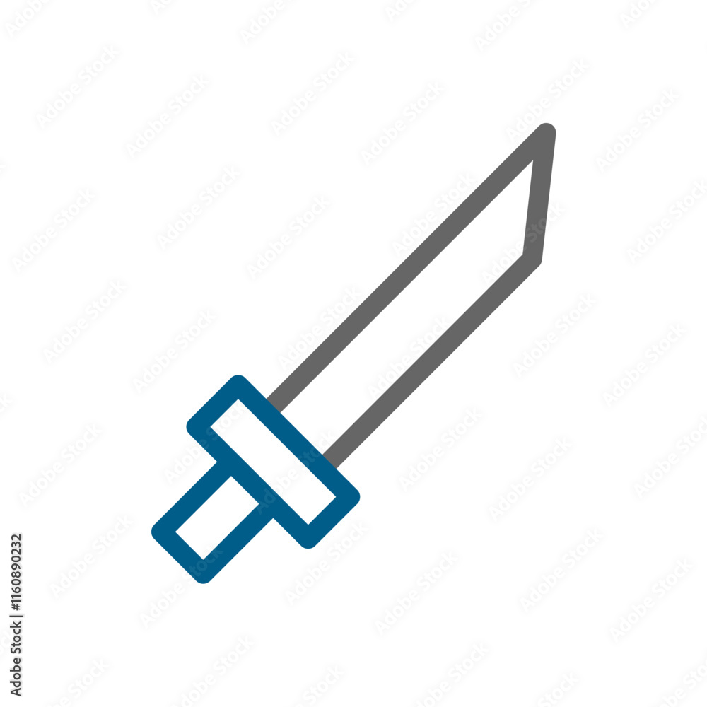 Sword icon, simple line drawing. Concept of weapon, battle, and war. Sword icon, simple line drawing. Concept of weapon, battle, and war.